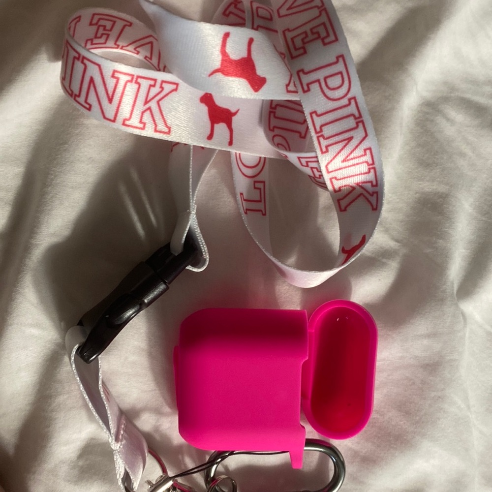 Victoria Secret key chain with pink air pod case 2nd generation